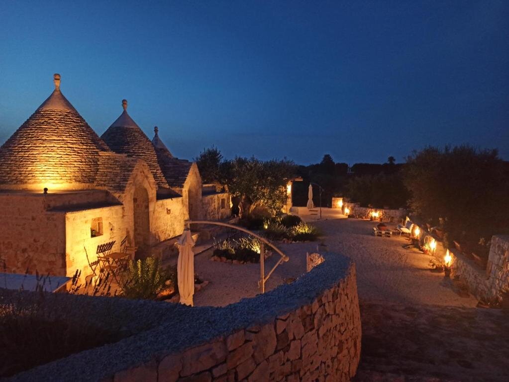 Trulli don Pietro at dusk - restored trulli in Castellana Grotte, Puglia